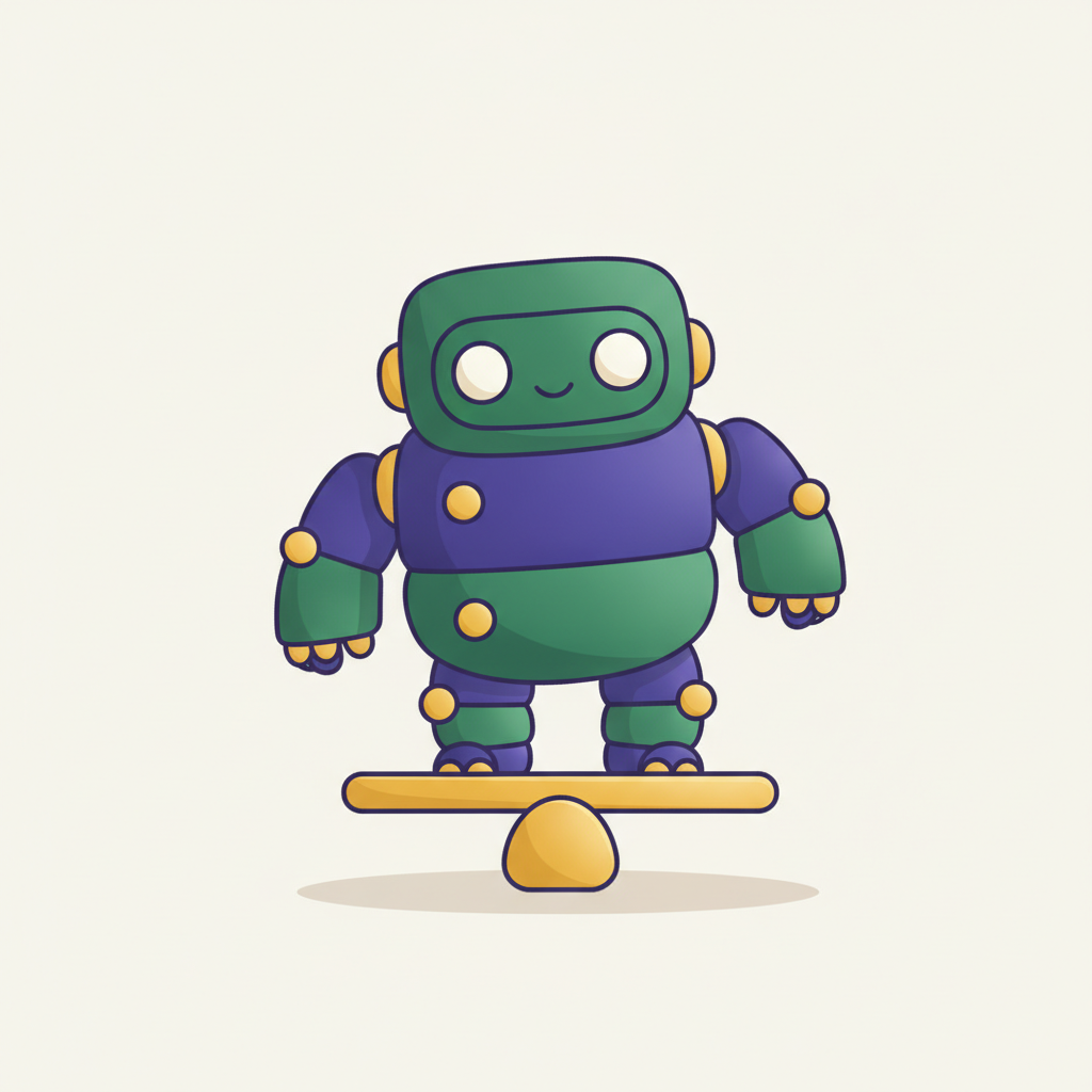 The Bid Golem carefully balancing on a scale
